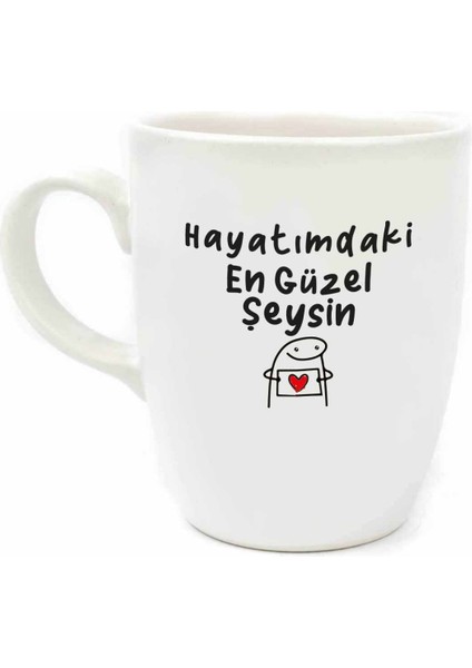 Hayatımdaki En Güzel Şeysin Krem Oval Kupa - Hediyelik Kupa Fincan Mug