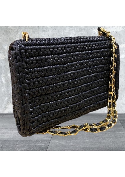 Şık Siyah Örgü Çanta, Hafif ve Kullanışlı Tarzınıza Şıklık Katıyor fırsatları