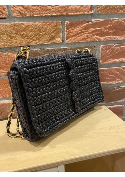 Şık Siyah Örgü Çanta, Hafif ve Kullanışlı Tarzınıza Şıklık Katıyor indirimleri