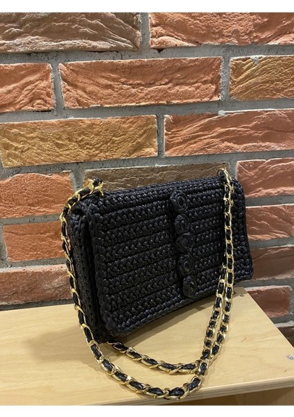 Şık Siyah Örgü Çanta, Hafif ve Kullanışlı Tarzınıza Şıklık Katıyor