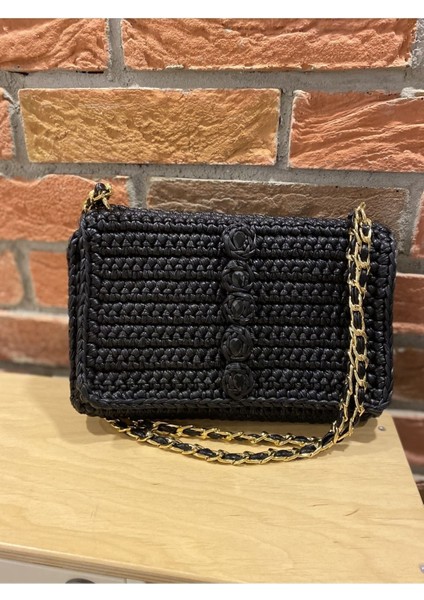 Şık Siyah Örgü Çanta, Hafif ve Kullanışlı Tarzınıza Şıklık Katıyor