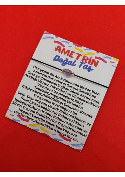 Doğal Ametrin Taşlı, Ayarlanabilir Ip Bileklik, Şık Takı Seçeneği