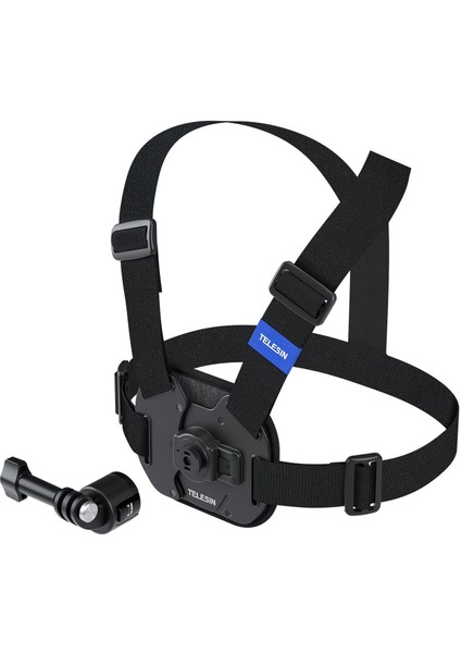 Telesın Aksiyon Kamera Göğüs Askısı (Vest Chest) | Hızlı Çıkarılabilir Yelek Göğüs Kayışı (Siyah)