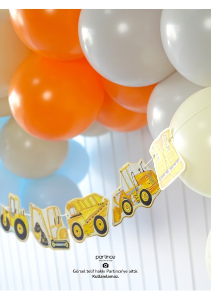 İnşaat Tema Doğum Günü Balon Zincir Seti İnşaat Konseptli Balon Zinciri modelleri