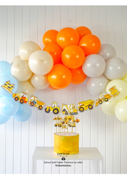 İnşaat Tema Doğum Günü Balon Zincir Seti İnşaat Konseptli Balon Zinciri fırsatları