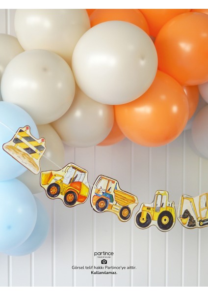 İnşaat Tema Doğum Günü Balon Zincir Seti İnşaat Konseptli Balon Zinciri indirimleri