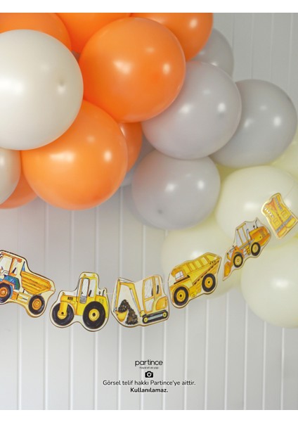 İnşaat Tema Doğum Günü Balon Zincir Seti İnşaat Konseptli Balon Zinciri