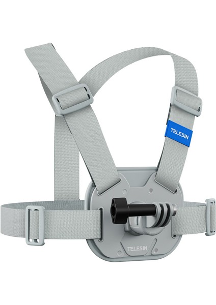 Telesın Aksiyon Kamera Göğüs Askısı (Vest Chest) | Hızlı Çıkarılabilir Yelek Göğüs Kayışı (Gri)