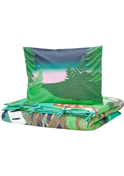 Skogsduva Çocuk Nevresim Takımı 150 × 200 - 50 × 60 cm Çok Renkli Orman Teması