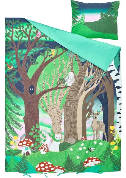 Skogsduva Çocuk Nevresim Takımı 150 × 200 - 50 × 60 cm Çok Renkli Orman Teması