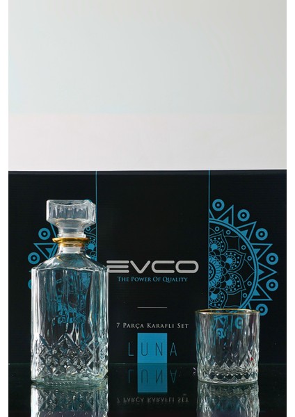 Luna 7 Parça Özel Kutulu Su Meşrubat Viski Seti fırsatları
