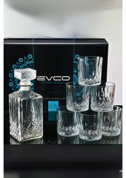 Luna 7 Parça Özel Kutulu Su Meşrubat Viski Seti indirimleri