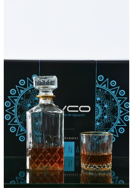 Luna 7 Parça Özel Kutulu Su Meşrubat Viski Seti fiyatları