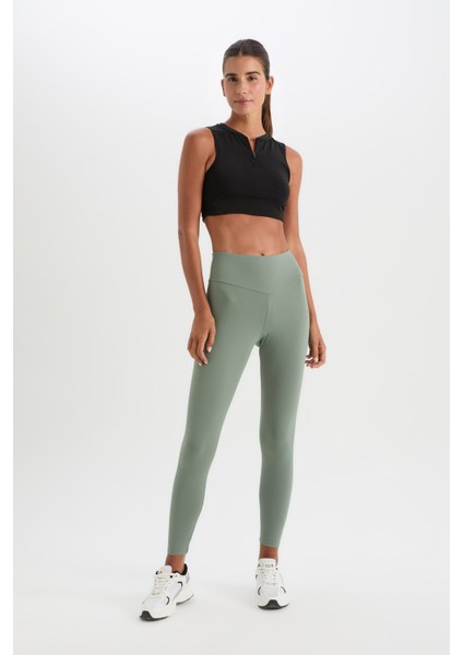 Fit Yüksek Bel Beli Saran Esnek Basic Düz Sporcu Tayt B4147AX25SP fırsatları