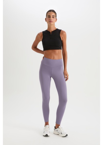 Fit Yüksek Bel Beli Saran Esnek Basic Düz Sporcu Tayt B4147AX25SP