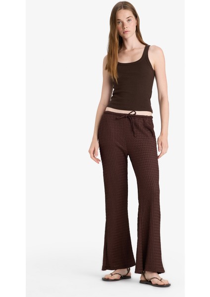 Flare Fit Cepli Normal Bel Standart Boy Bürümcük Pantolon