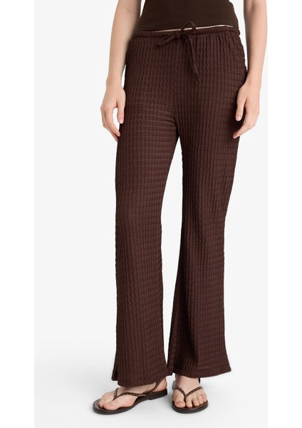 Flare Fit Cepli Normal Bel Standart Boy Bürümcük Pantolon fırsatları