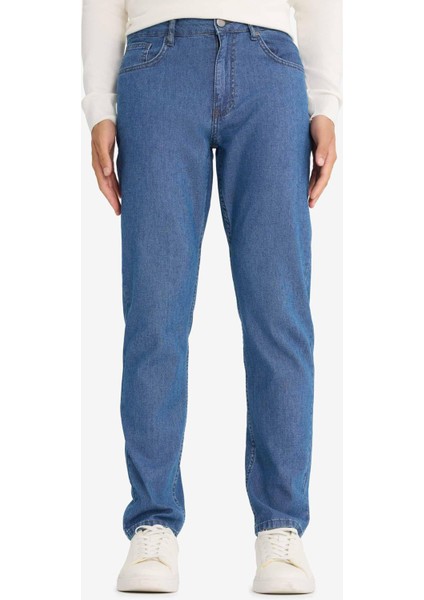 %100 Pamuk Tapered Fit Daralan Paça Jean Pantolon F8016AX25AU indirimleri