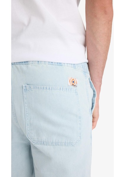 %100 Pamuk Wide Leg Beli Bağcıklı Lastikli Geniş Paça Jean Pantolon C2045AX25AU