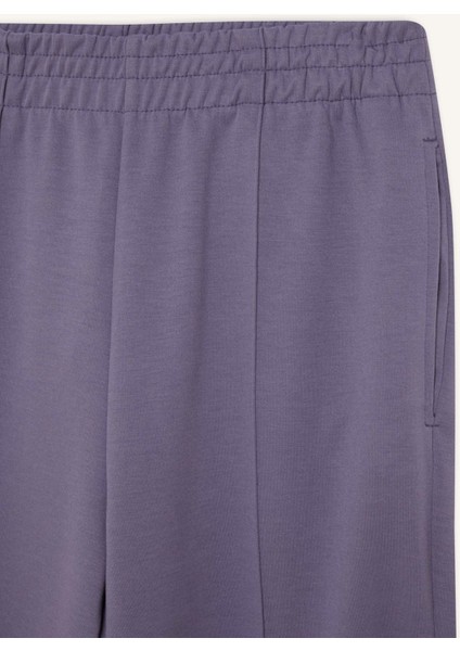 Fit Wide Leg Geniş Paça Sporcu Eşofman Altı Cepli Standart Boy Skuba Dalgıç Kumaş D8316AX25SP