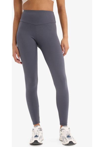 Fit Yüksek Bel Beli Saran Esnek Basic Düz Sporcu Tayt indirimleri