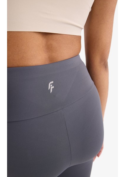 Fit Yüksek Bel Beli Saran Esnek Basic Düz Sporcu Tayt