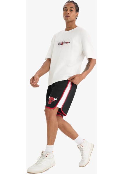 Fit NBA Chicago Bulls Standart Fit Cepli Bermuda Şort A3822AX25SP