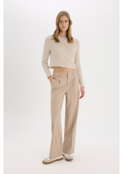 Wide Leg Kumaş Palazzo Pantolon Çift Cepli Normal Bel Standart Boy D5066AX25SP modelleri