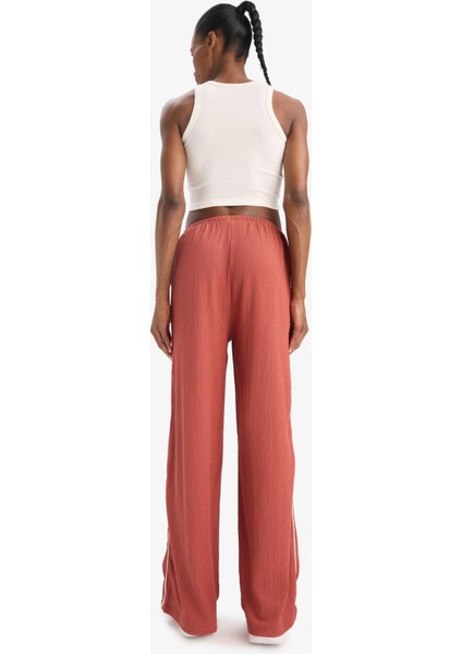 Fit NBA New York Knicks Wide Leg Cepli Geniş Paça Standart Boy Krinkıl İnce Sporcu Pantolon D8805AX25SP