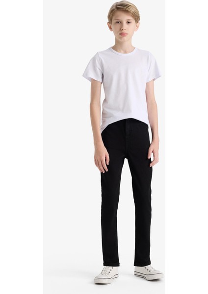 Erkek Çocuk Okul Slim Fit Dar Kesim Düz Paça Jean Pantolon C3683A825AU fiyatları
