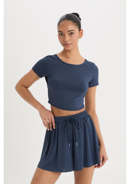 Fit Standart Fit Sporcu Kısa Paça Şort Etek E2664AX25SM