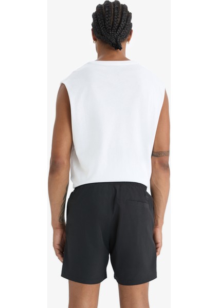 Fit Sporcu Baskılı Esnek Dokulu Kısa Boy Deniz Şortu B5952AX25HS