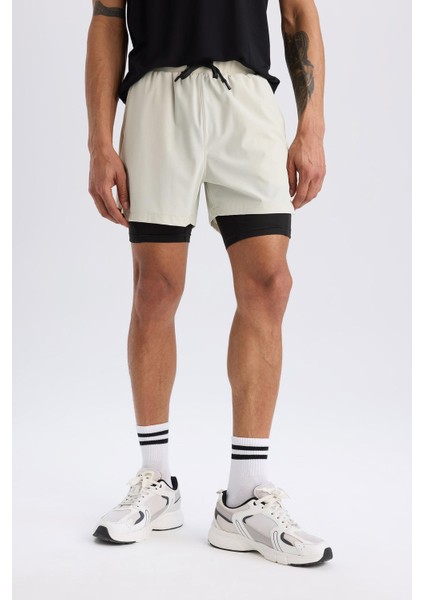 Fit Slim Fit Dar Kesim Sporcu Taytlı Şort E2759AX25SM