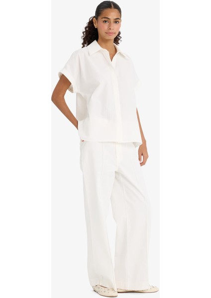 Wide Leg Cepli Yüksek Bel Gabardin Pantolon F1649AX25AU