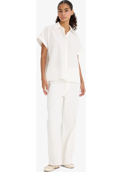 Wide Leg Cepli Yüksek Bel Gabardin Pantolon F1649AX25AU fırsatları