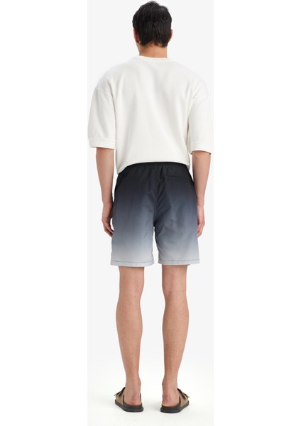 Regular Fit Degrade Baskılı File Astarlı Diz Üstü Deniz Şortu Z6873AZ25HS