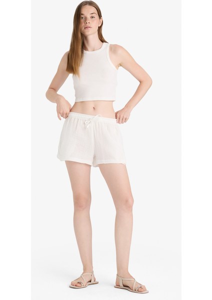 A Kesim Normal Bel Kısa Paça Müslin Şort F2868AX25SM fiyatları