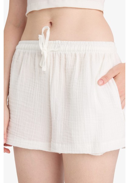 A Kesim Normal Bel Kısa Paça Müslin Şort F2868AX25SM indirimleri