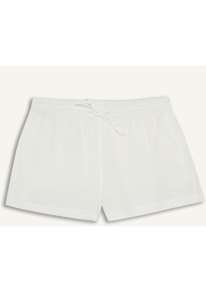 A Kesim Normal Bel Kısa Paça Müslin Şort F2868AX25SM