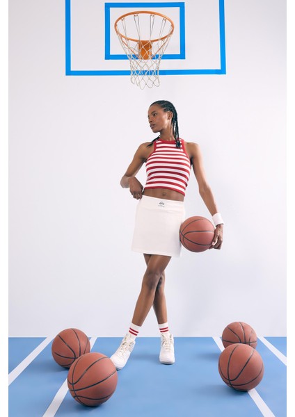 Fit NBA Los Angeles Lakers İçi Taytlı Mini Etek E2785AX25SM