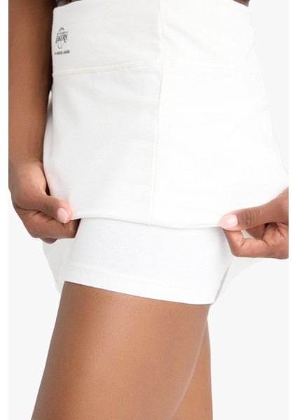 Fit NBA Los Angeles Lakers İçi Taytlı Mini Etek E2785AX25SM