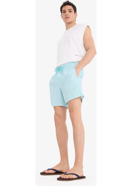 Çizgili File Astarlı Kısa Boy Deniz Şortu U0024AZ25HS fiyatları