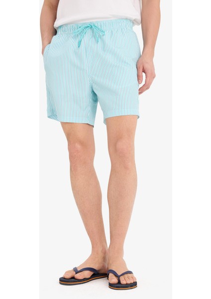 Çizgili File Astarlı Kısa Boy Deniz Şortu U0024AZ25HS fırsatları