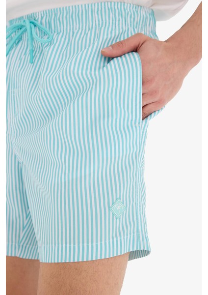 Çizgili File Astarlı Kısa Boy Deniz Şortu U0024AZ25HS indirimleri