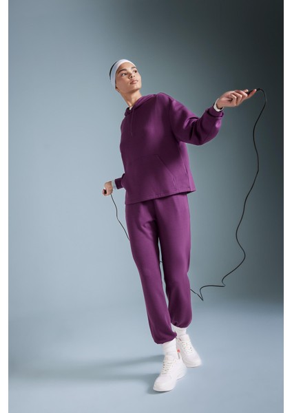 Fit Sporcu Jogger Eşofman Altı Standart Fit Modal Çift Cepli Basic Düz B1794AX24AU