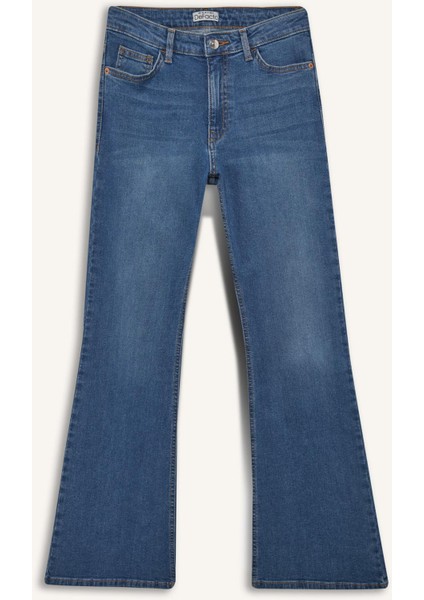Mia Flare Fit Normal Bel İspanyol Paça Uzun Jean Pantolon E9166AX25AU