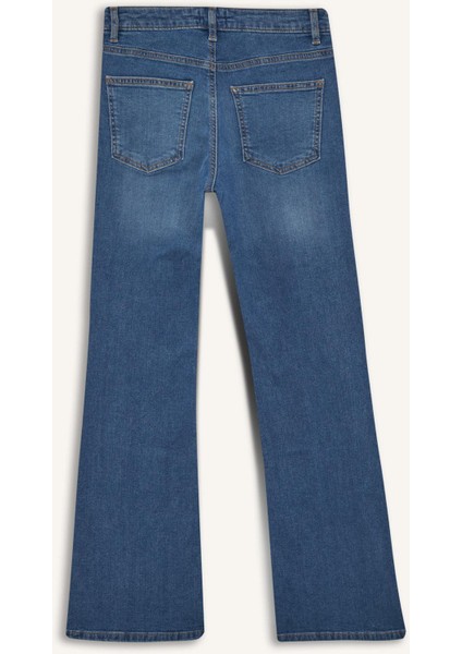 Mia Flare Fit Normal Bel İspanyol Paça Uzun Jean Pantolon E9166AX25AU