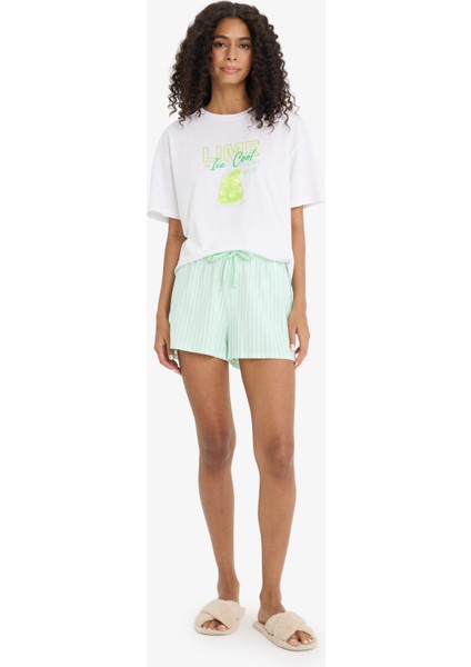 Regular Fit Şort Pijama Altı-Fall in Love F3141AX25SM