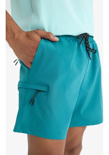 Fit Baskılı Esnek Dokulu Kısa Boy Sporcu Deniz Şortu C5138AX25HS