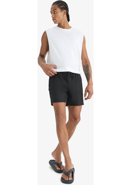 Fit Baskılı Esnek Dokulu Kısa Boy Sporcu Deniz Şortu C5138AX25HS